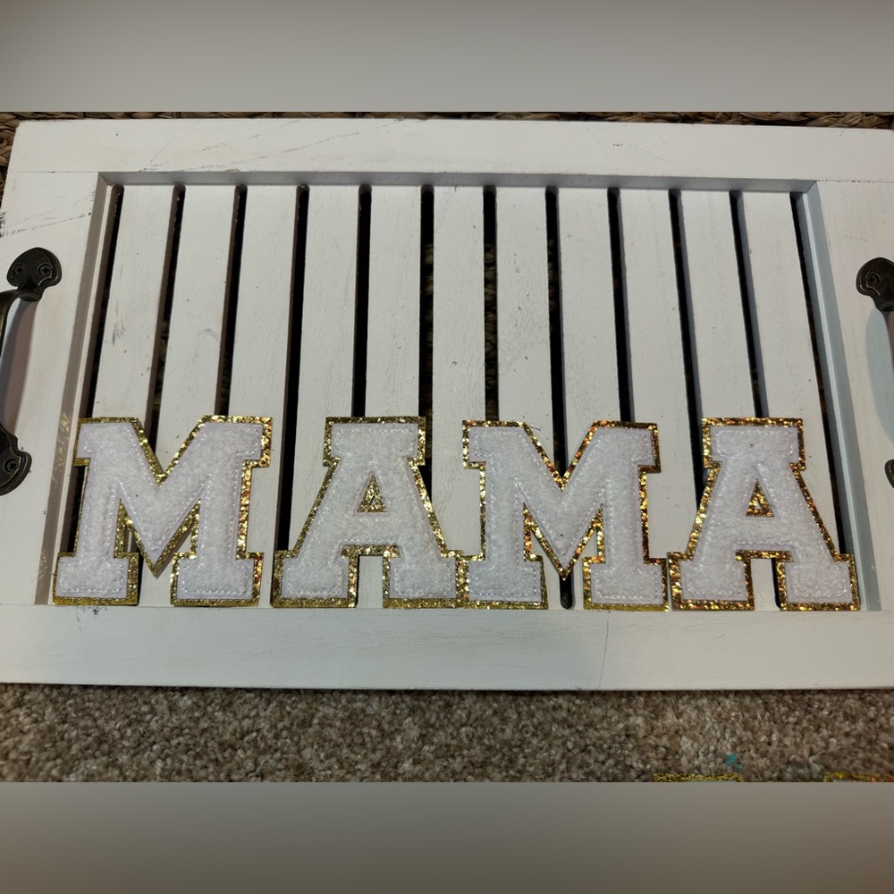 MAMA chenille iron on letters